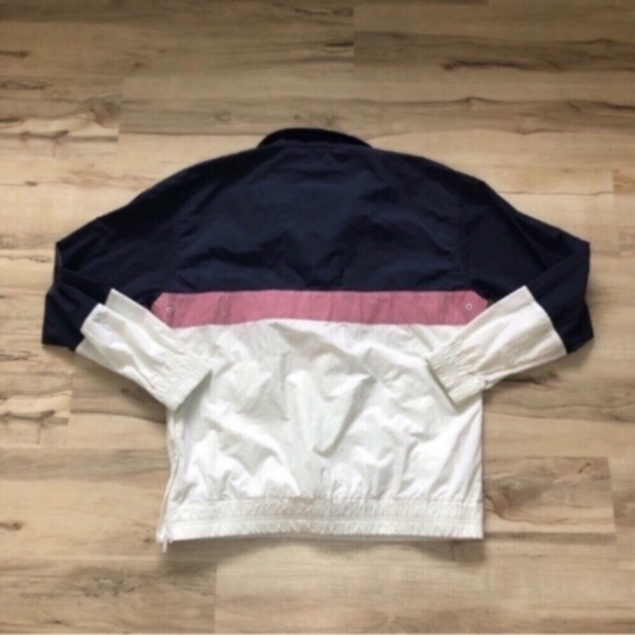 Lightweight Hollister Blue, Pink, & White Biker Quarter Zip Jacket Anorak - Picture 5 of 9